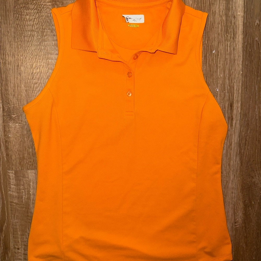 Greg Norman Collection Sleeveless Polo Tank Top - Orange